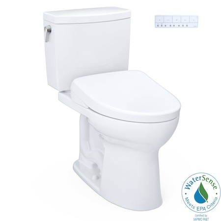 Toto Drake II 1 GPF Two Piece Elongated Toilet with Washlet+ S7A Auto / Open Close Bidet Seat MW4544736CUFG#01